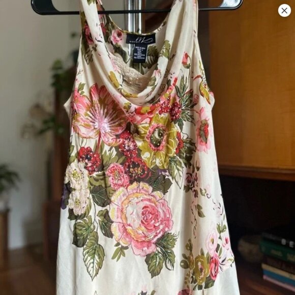 Y2K Whimsical Floral Beaded Sequin Fairycore Dress | L | EVC | Asymmetric Hem - Picture 6 of 7